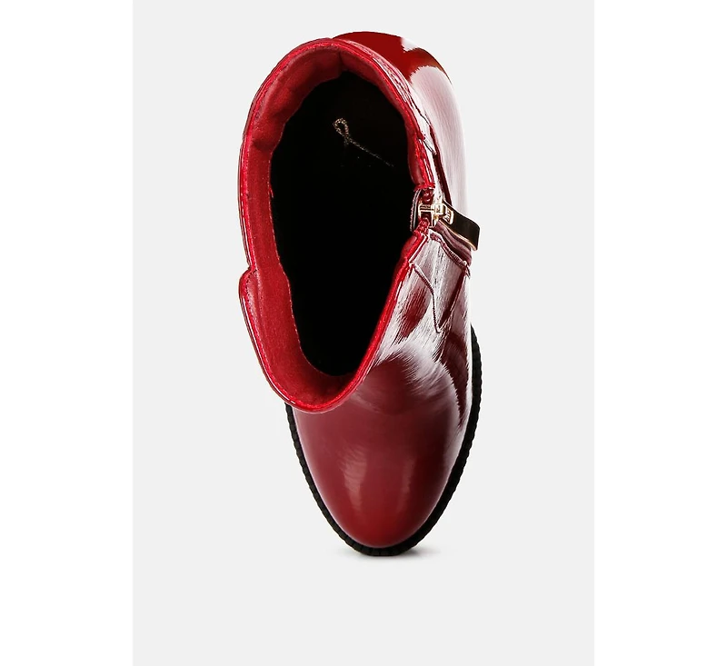 High Key Collared High Heel Ankle Boot Women