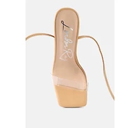 Scansta Lace Up Rhinestone Embellished Heel Sandals Women
