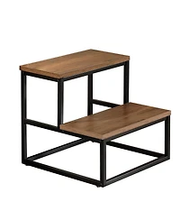 Kings Brand Furniture Axel 2-Step Step Stool – Lightweight, Durable & Modern Design Wooden Steps & Metal Frame, Compact Ladder for Adults