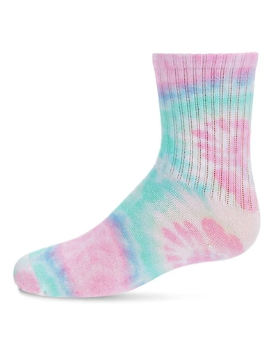 MeMoi Pastel Tie Dye Cotton Blend Kids Crew Sock