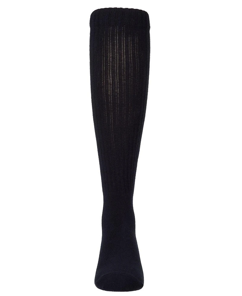 Memoi Little Girls Ribbed Cotton-Blend "Back Cherry" Knee High Sock