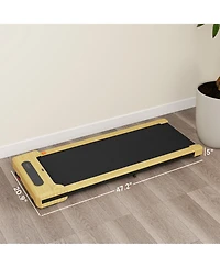Soozier Walking Pad Under Desk Treadmill with Remote Control, Wheels