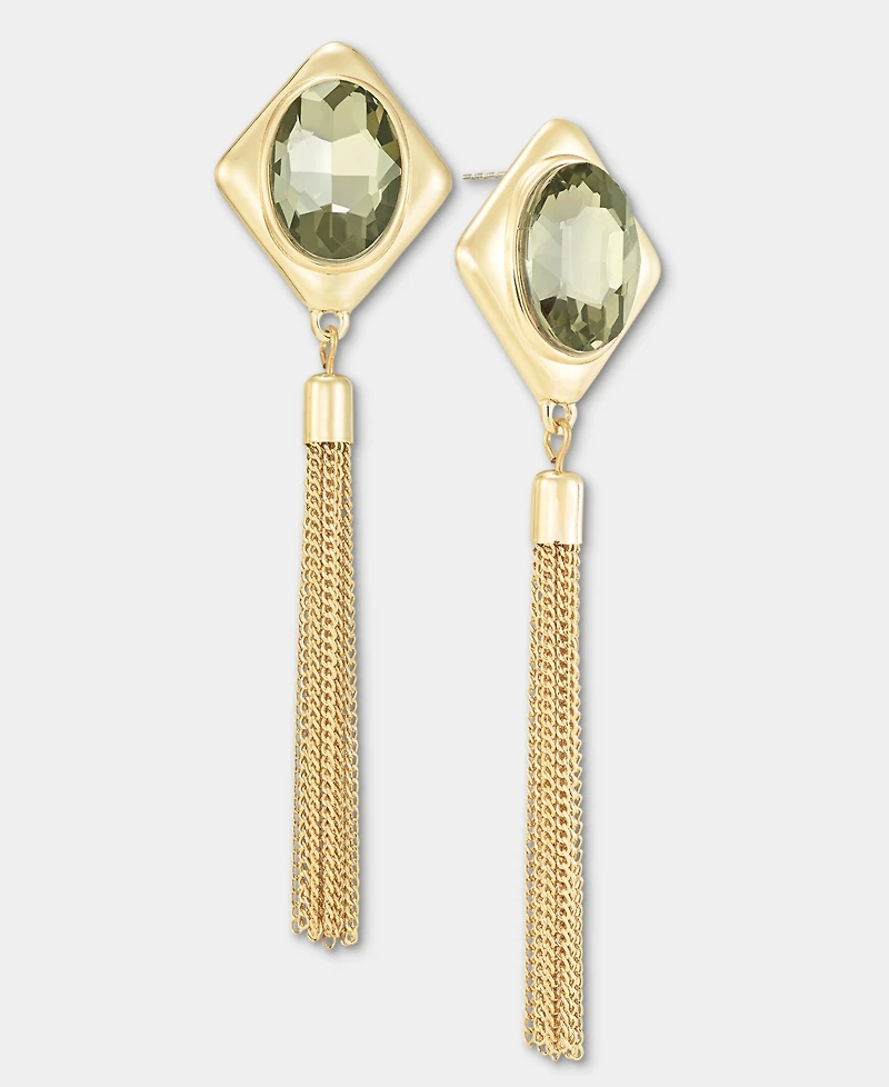 I.n.c. International Concepts Crystal & Chain Tassel Linear Drop Earrings, Macy's Exclusive