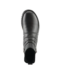 Spring Step Rosado Ruched Leather Bootie with Dual Zippers and Removable Insole