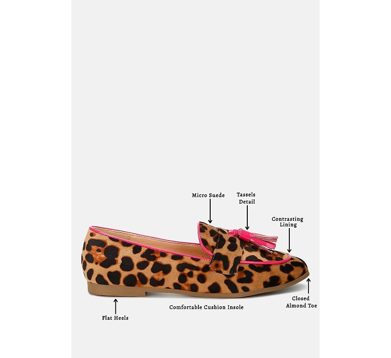 Folklore Micro Suede Tassel Womens Loafers Women