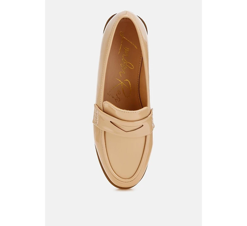 London Rag Mogul Penny Strap Detail Womens Loafer