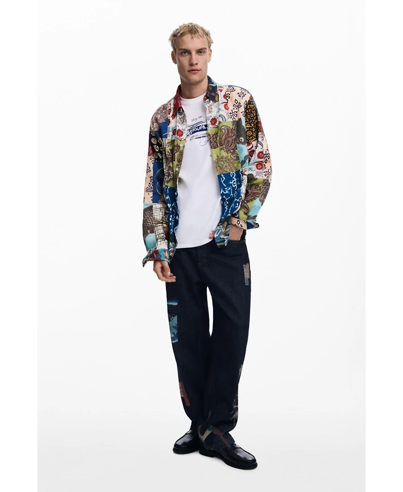 Desigual Men's Patch-effect carp shirt
