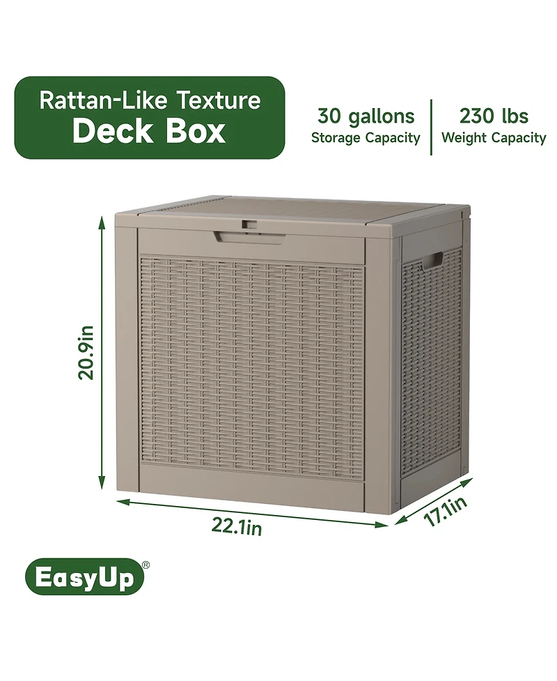 Chic Crate-30-gal Water Resistant Resin Lockable Deck Box