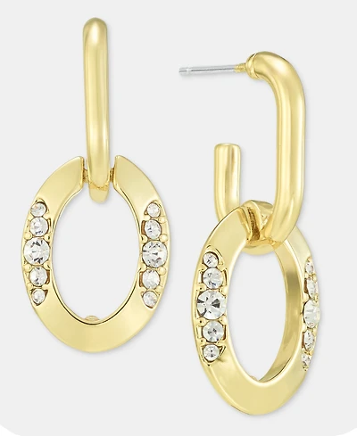 On 34th Pave Oval & Link Drop Earrings, Macy's Exclusive