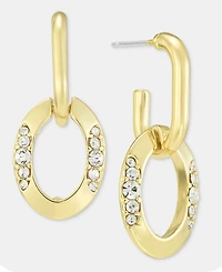 On 34th Pave Oval & Link Drop Earrings, Macy's Exclusive