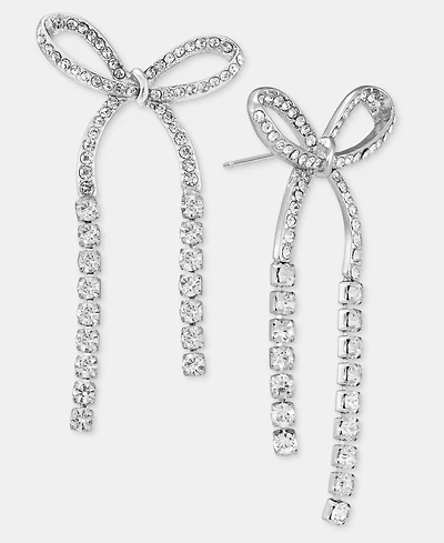 On 34th Crystal Bow Linear Drop Earrings, Macy's Exclusive