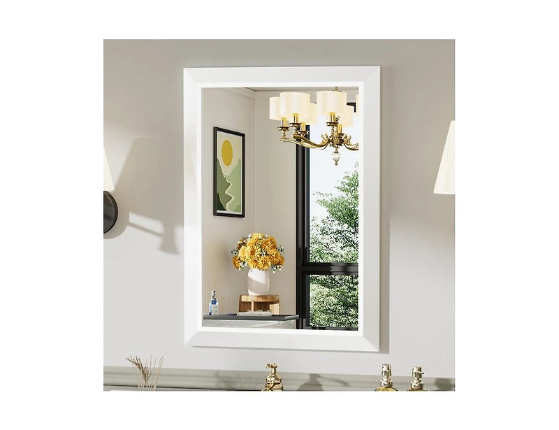 Amorho Bathroom Mirror, 28" x 20" Inch Thick Metal Framed Wall Mirrors for Over Sink, Bedroom, Living Room, Entryway, Rectangle Wall-Mounted Mirrors i