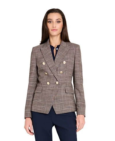 Tahari Asl Petite Plaid Blazer Jacket