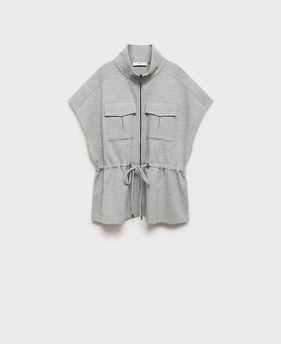 Mango Women's Adjustable Waistband Short-Sleeved Jacket