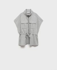 Mango Women's Adjustable Waistband Short-Sleeved Jacket