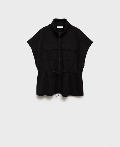 Mango Women's Adjustable Waistband Short-Sleeved Jacket