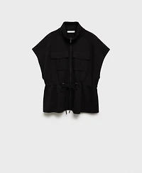 Mango Women's Adjustable Waistband Short-Sleeved Jacket