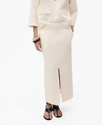Mango Women's Slit Detail Cotton Skirt