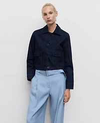 Mango Women's Belted Paper Bag Pants