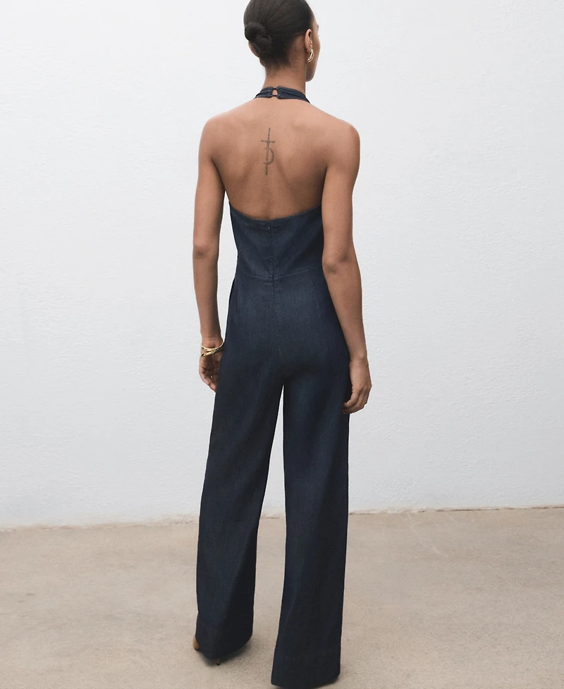 Mango Women's Lyocell Denim Jumpsuit