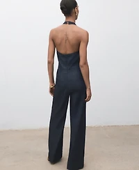 Mango Women's Lyocell Denim Jumpsuit
