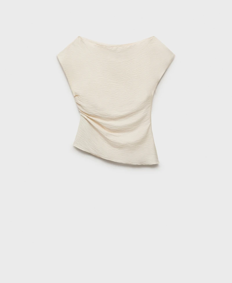 Mango Women's Asymmetrical Collar Modal Blouse