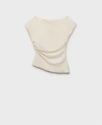 Mango Women's Asymmetrical Collar Modal Blouse