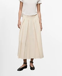 Mango Women's Pleated Midi-Skirt