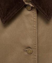 Mango Women's Corduroy Collar Denim Jacket