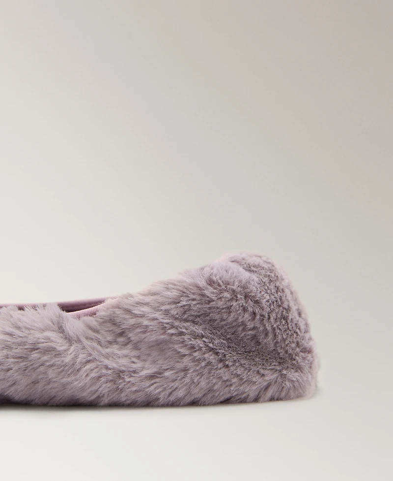 Mango Women's Fur-Effect Ballerina Flats