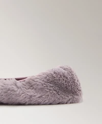 Mango Women's Fur-Effect Ballerina Flats
