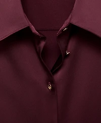 Mango Women's Satin Finish Flowy Shirt