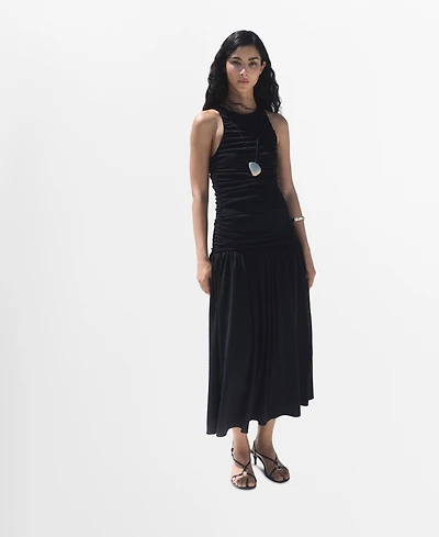Mango Women's Gathered Midi-Dress