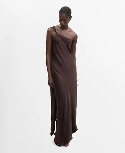 Mango Women's Asymmetrical Satin Dress