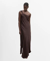 Mango Women's Asymmetrical Satin Dress