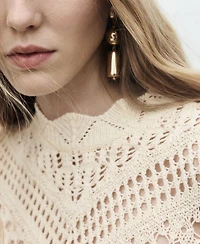 Mango Women's Openwork Details Knitted Sweater