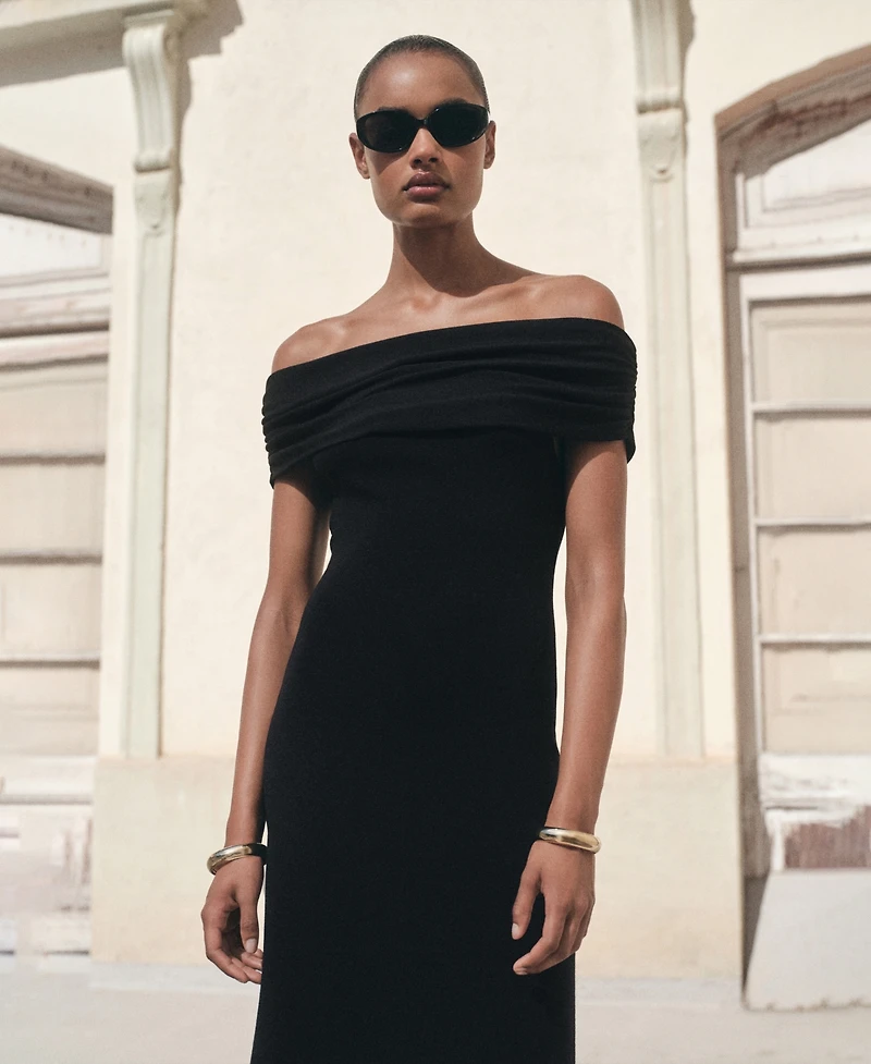 Mango Women's Strapless Knitted Dress