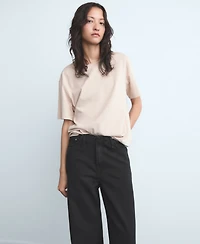 Mango Women's Wide Leg Mid-Rise Jeans