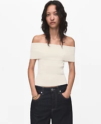 Mango Women's Strapless Knitted Top