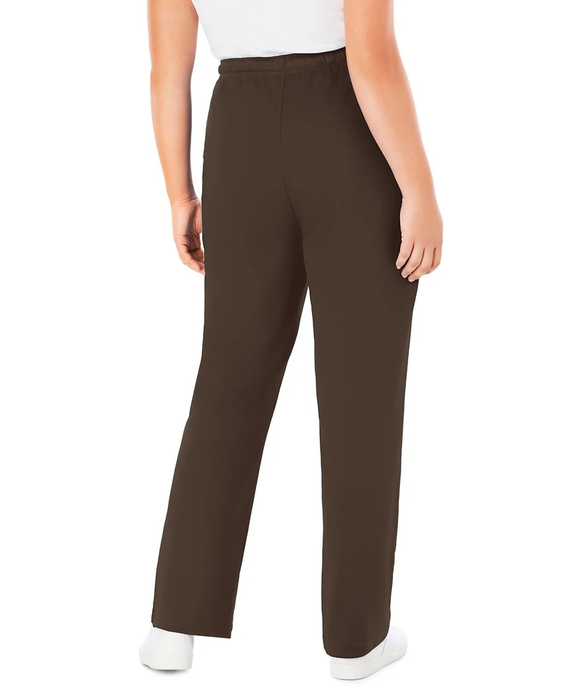 Woman Within Women's Tall Sport Knit Straight-Leg Pull-On Pants