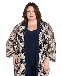R & M Richards Plus 3-Piece. Top, Jacket, and Pants Set