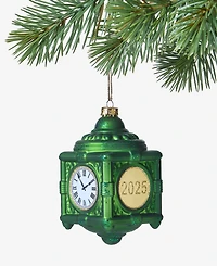 Holiday Lane Marshall Fields Green Clock Ornament, Macy's Exclusive