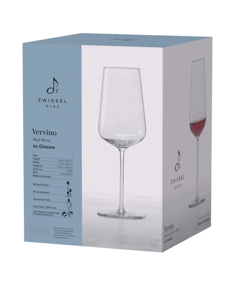 Zwiesel Glas Vervino Red Wine Glasses, Set of 4