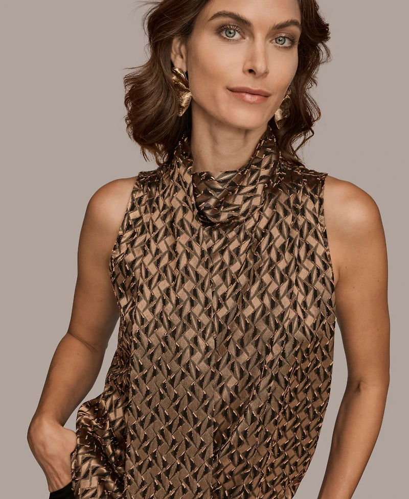 Donna Karan New York Women's Sleeveless Mock Neck Top