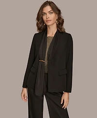 Donna Karan New York Women's Mixed Media Collarless Jacket