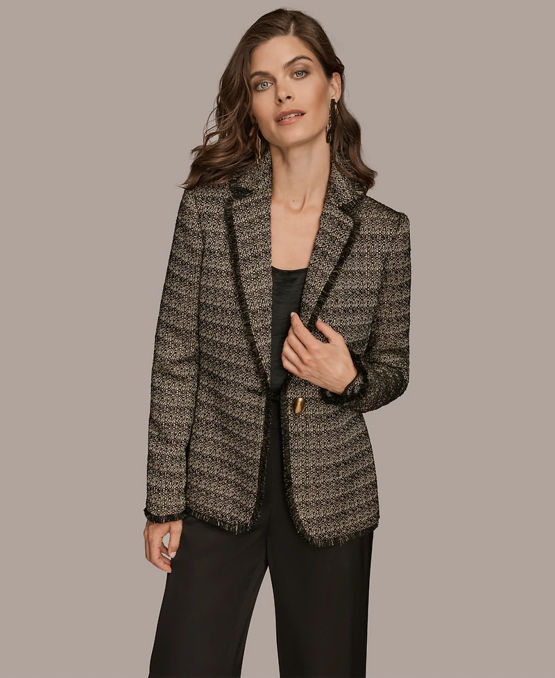 Donna Karan New York Women's Novelty One Button Jacket