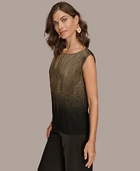 Donna Karan New York Petite Boat-Neck Ombre Sleeveless Top
