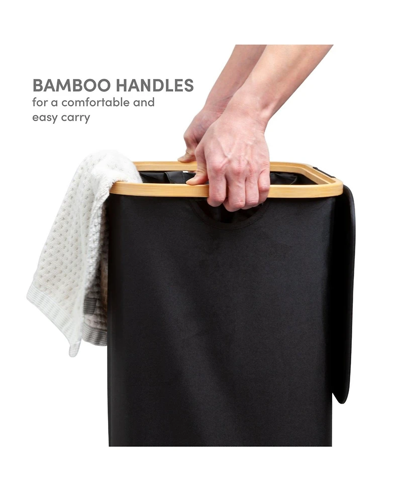 Qualiazero 87L Single Hamper with Removable Bag - Black