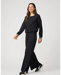 Cable & Gauge Boat Neck Top Wide Leg Pant Lounge Set