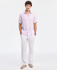 Club Room Men's Casa Regular-Fit Floral Button-Down Linen Shirt, Macy's Exclusive